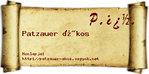 Patzauer Ákos névjegykártya