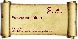 Patzauer Ákos névjegykártya